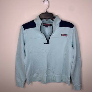 Vineyard Vines Womens M Blue Long Sleeve Quarter Zip Sweatshirt